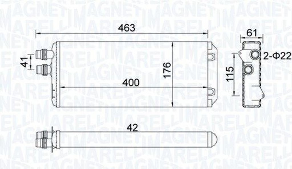 MAGNETI MARELLI 350218325000 Wärmetauscher Innenraumheizung Kühler für IVECO STRALIS I