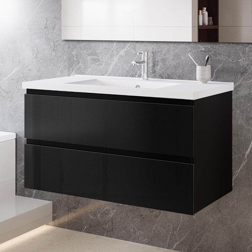 100 cm Badmöbel-Set Unterschrank mit Keramik waschtisch 2 Produktbild 