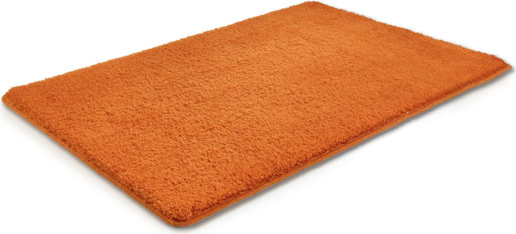 RHOMYhome Badteppich UNO eckig 65 x 115 cm Farbe carrot