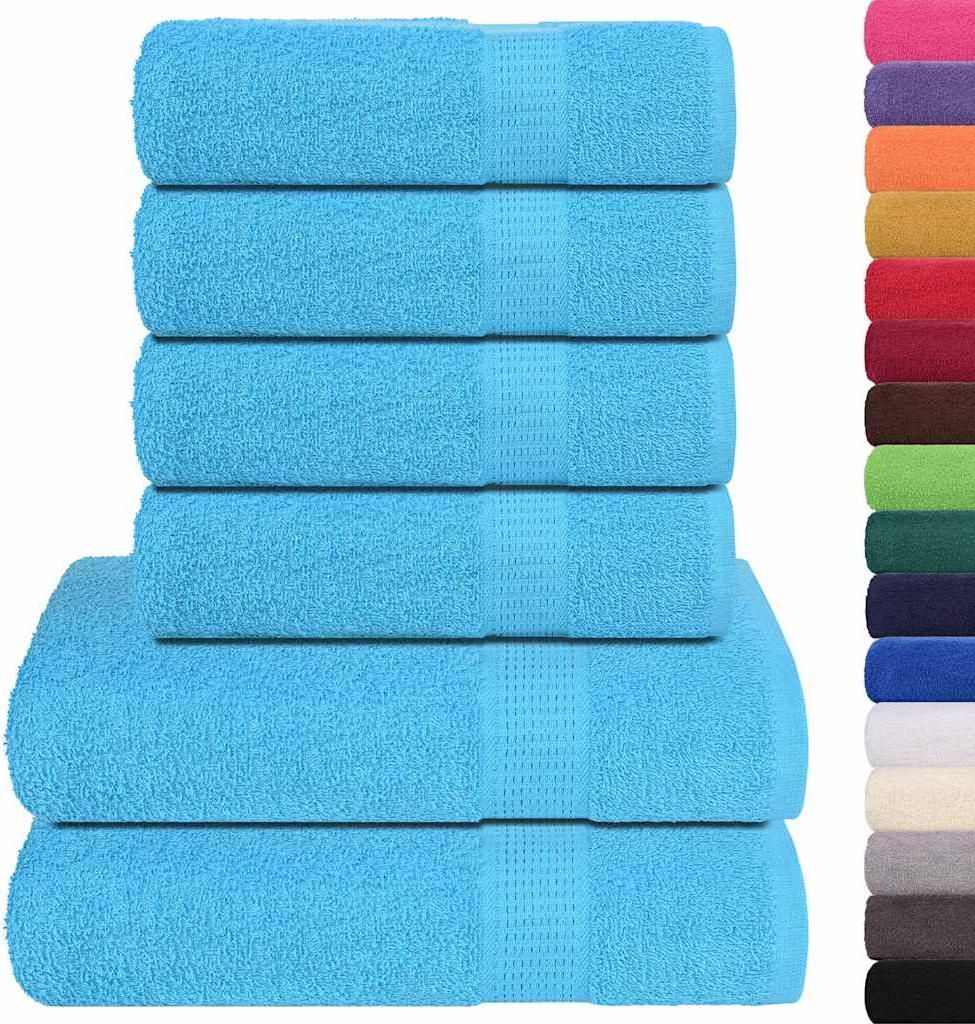 vidaXL 6-tlg. Handtuch-Set FROGN Türkis 360 g/m²