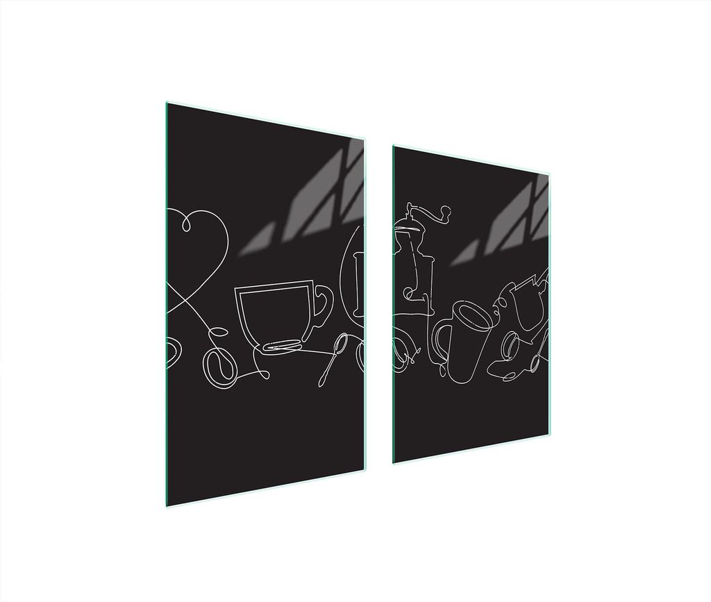 Glasschutzplatte Für Küche 65X52 Schwarz