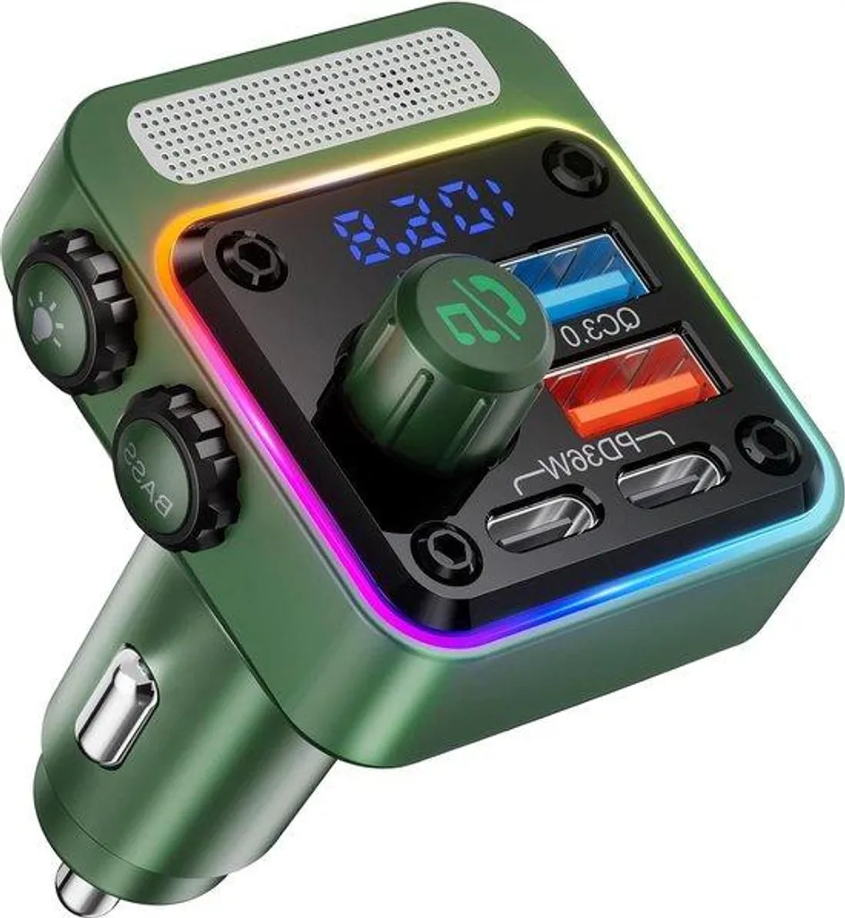 Émetteur FM Bluetooth : finissez-en avec les câbles, mains libres, vert
