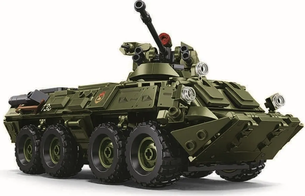 Set de construction Sluban M38-B1251 : BTR-80AS 1:35 pour diorama militaire