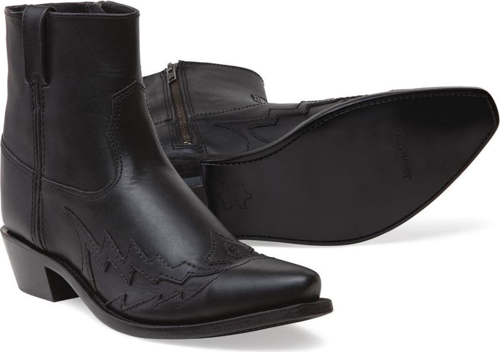 Old West Leder Westernreitstiefel Westernstiefel Herren Sydney, Größe:46