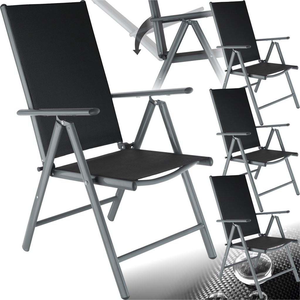 tectake® Klappbare Gartenstühle mit verstellbarer Lehne, Produktbild 
