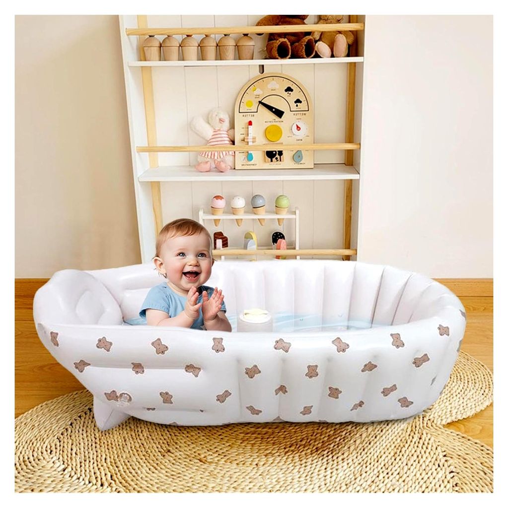 Aufblasbare Badewanne | Aufblasbare Tragbare Babywanne - Ergonomischer Sitz Für Pool Schwimmen Wasserspiel Dusche Waschbecken Badespaß