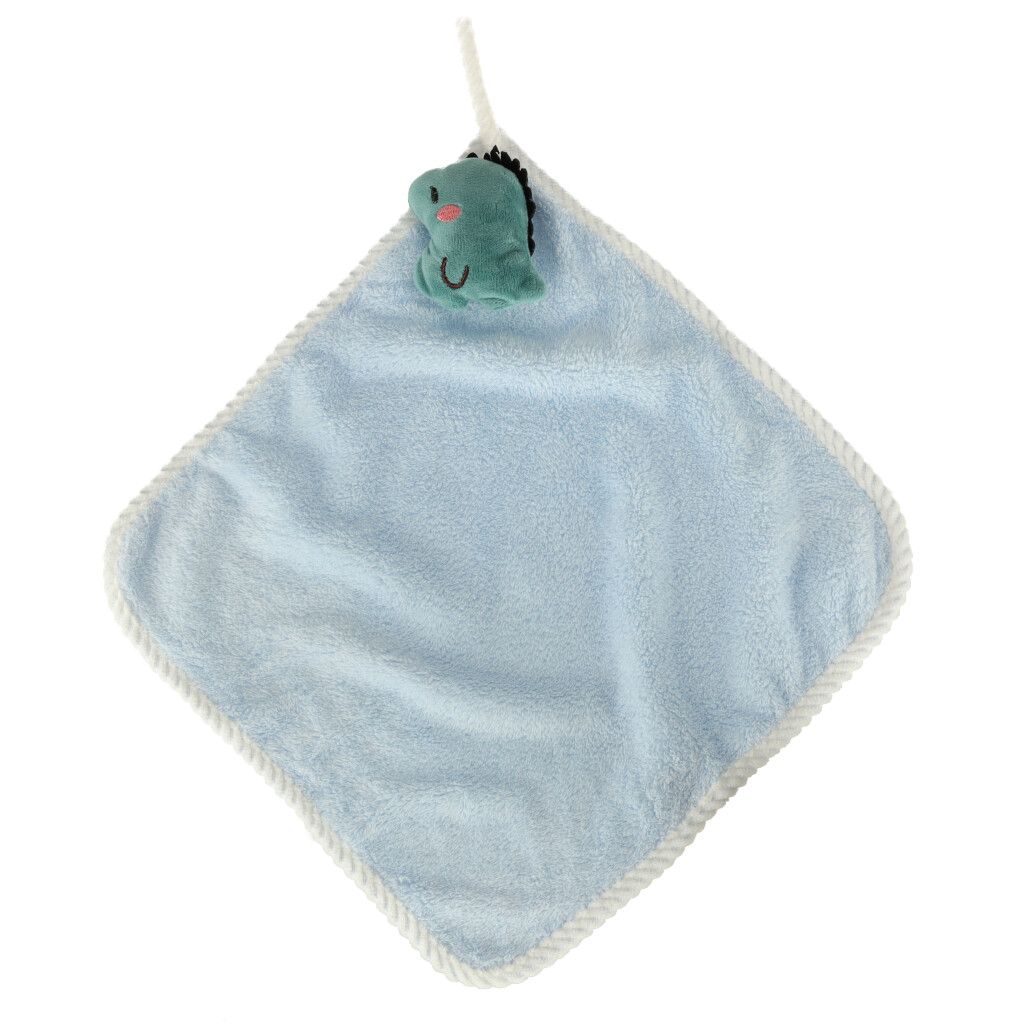 Babyhandtuch für Kindergarten 30x30cm blau Dinosaurier