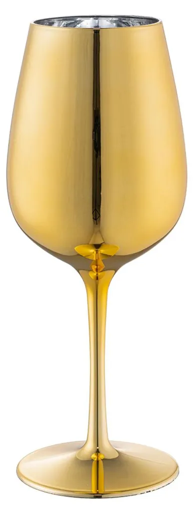 Modernes Gold Weinglas 450ml aus leichtem, bruchsicherem