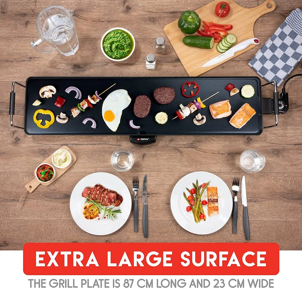 Gril Teppanyaki XL 1800W Alpina avec Bac de Récupération de Graisse - 4
