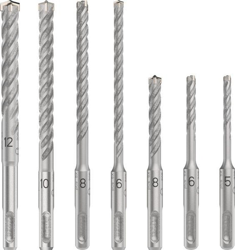 PRO SDS plus-5X Hammerbohrer-Set, 5/6/8/6/8/10/12 mm, 7-tlg Produktbild 