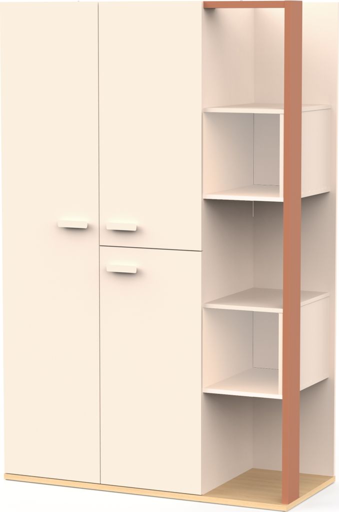 Drehtürenschrank >CAMILLIA< in Beige - 119,7x186,9x51,5cm (BxHxT)