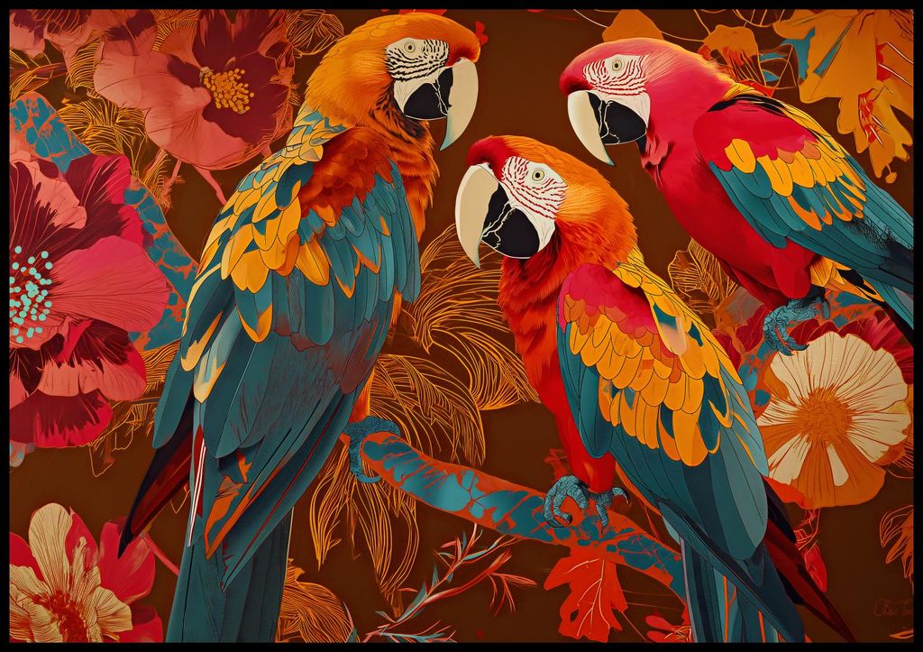 Plakat 100x70cm Bunte Aras