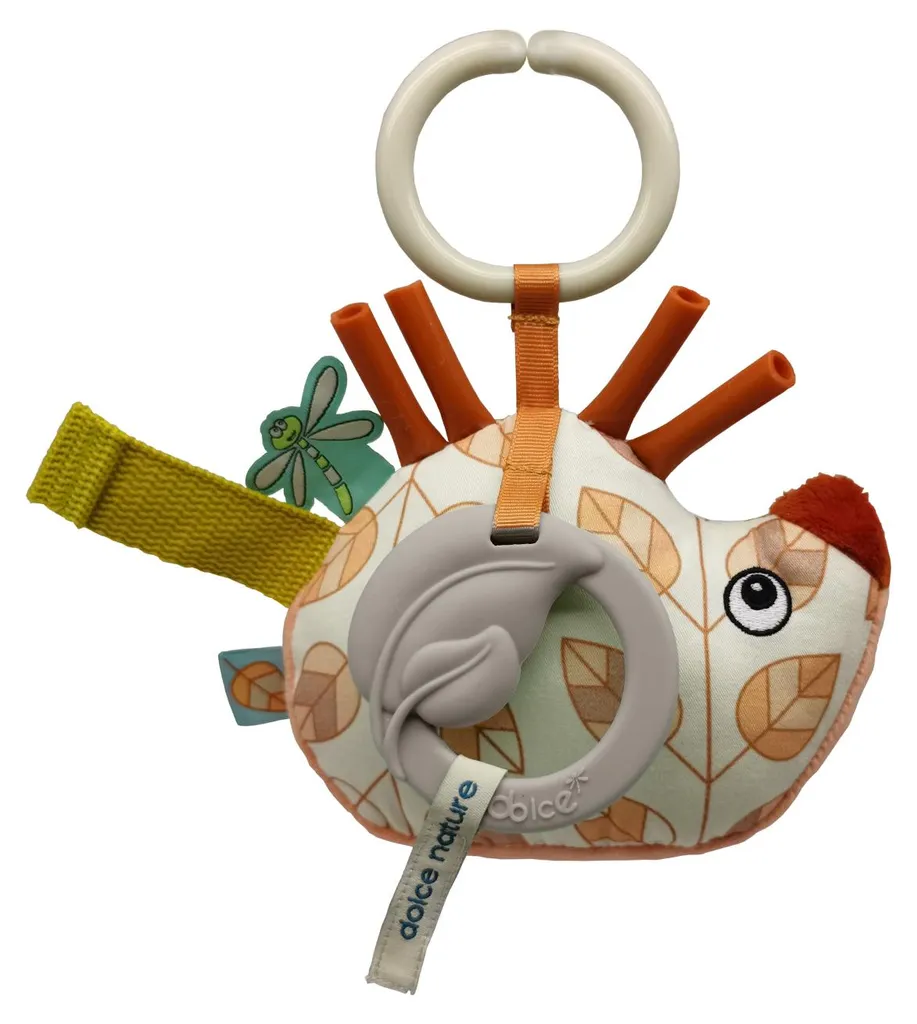 Pendentif d'Activité Harry le Hérisson Dolce Toys aux Textures Variées et Miroir