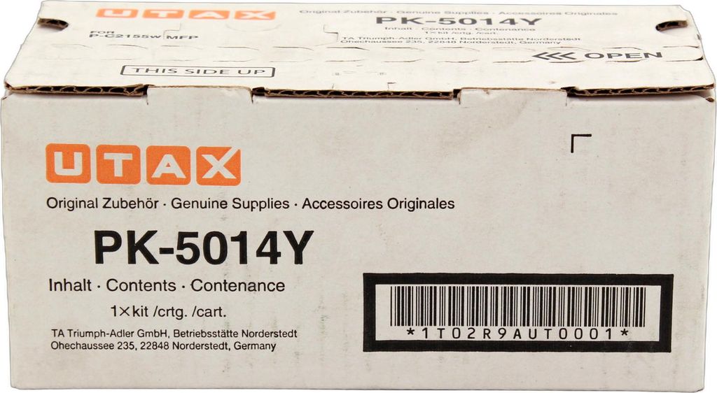 Utax PK-5014Y Tonerkartusche 1T02R9AUT0 Gelb 2.200 Seiten für Utax P-C2155W MFP
