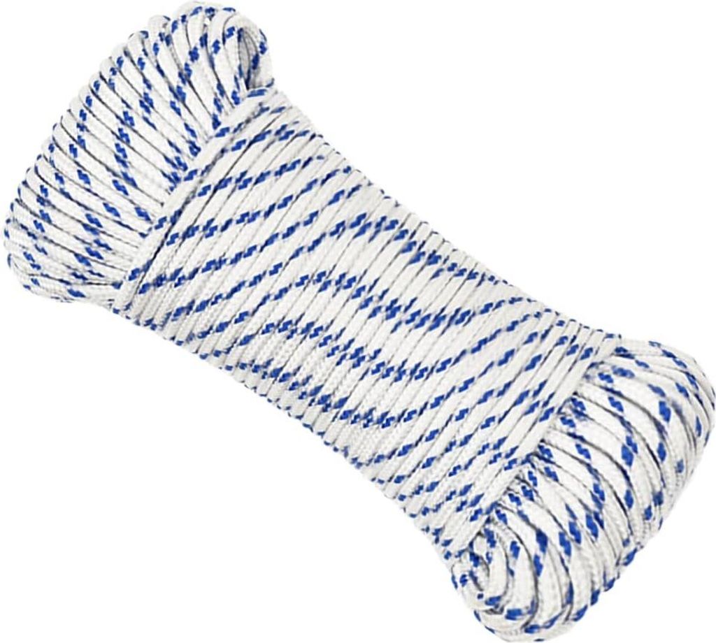 vidaXL Bootsseil Weiß 3 mm 50 m Polypropylen