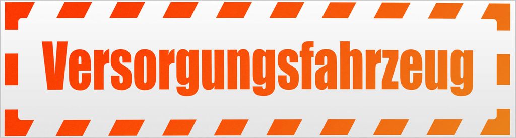 Kiwistar Versorgungsfahrzeug gestreift Magnetschild Schild magnetisch - 60cm Neonorange - Magnetfolie für Auto PKW Kfz