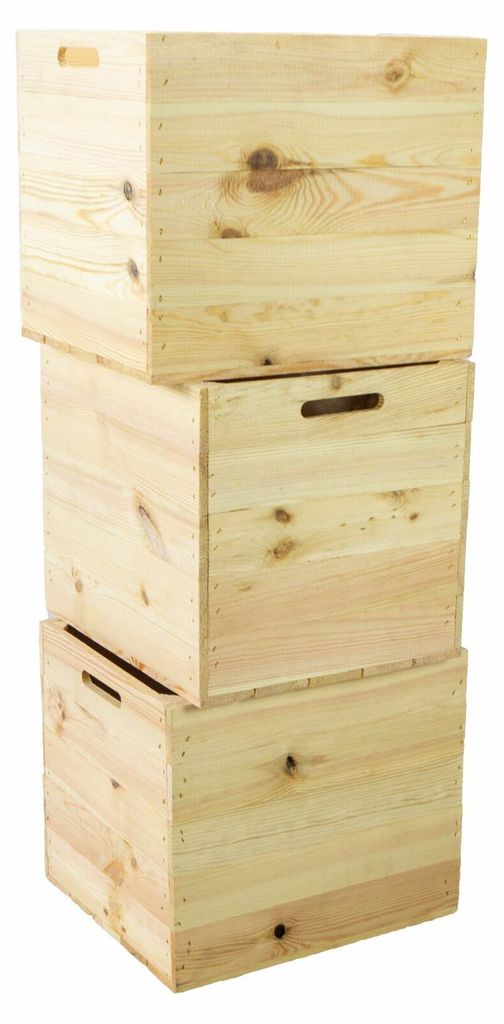 3er set Holzkiste Natur passend für Kallax und Expeditregale
