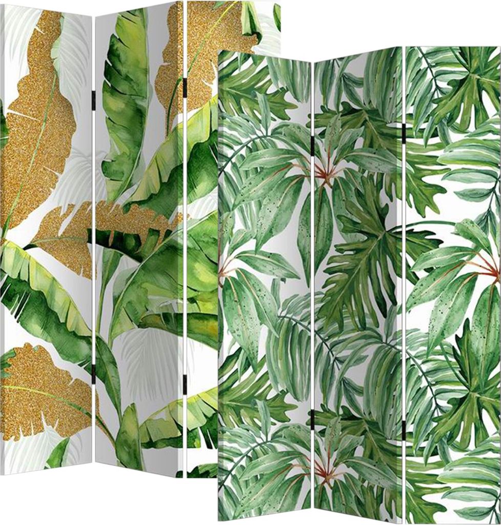 Paravent Natur 3-teilig 170x120 cm, Tannenholz & Leinwand, Produktbild 