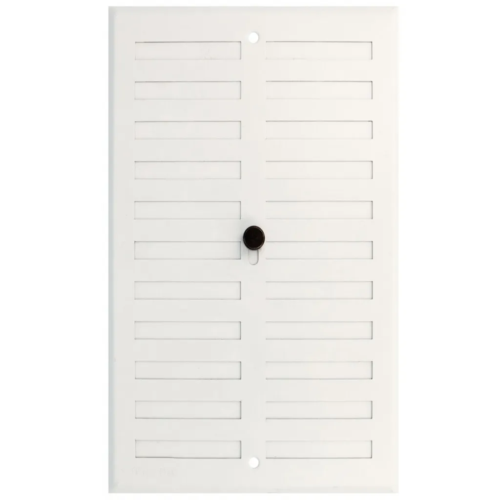 Grille d'aération coulissante blanche en aluminium - Modèle 170x190mm