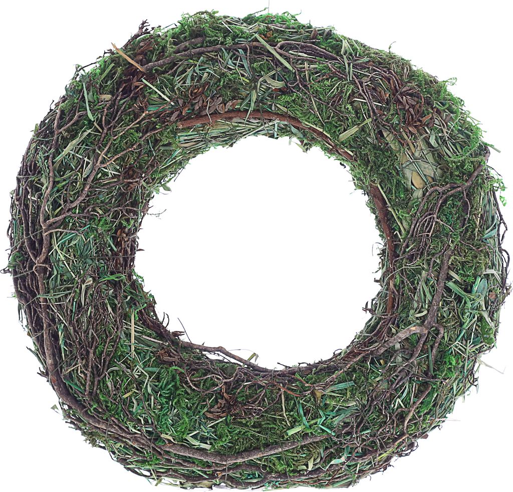 Türhänger Kranz Moos Ø25x6cm Plastik Weinrebe Metall grün naturfarben Türkranz Dekohänger Osterdekoration