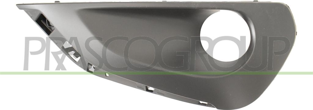 PRASCO Lüftungsgitter Grill Stoßfänger passend für PEUGEOT 208 I Schrägheck (CA, CC) mit Loch/Löchern für Nebellampen Schwarz