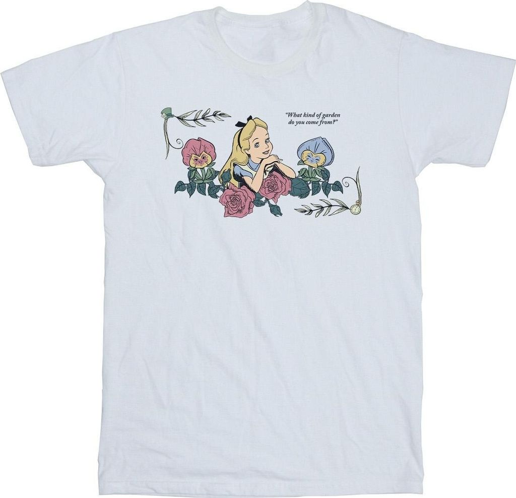 Disney - "Alice In Wonderland What Kind Of Garden" T-Shirt für Herren BI10425 (3XL) (Weiß)