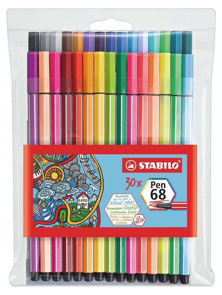 STABILO Pen 68 marcatore Medio Multicolore 30 pz Immagine del prodotto 