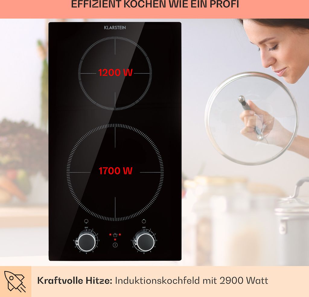 Klarstein Induktionskochfeld, Herd mit 2 Kochfelder, 2900W Produktbild 3