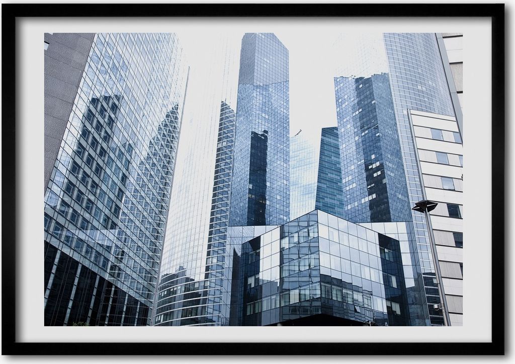 Bild - Bilderrahmen - 100 cm x 70 cm - MDF - Rahmen - Foto - Wandkunst Wolkenkratzer