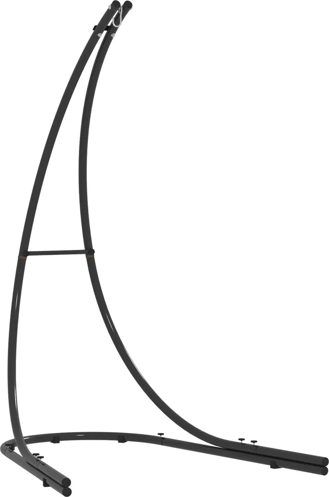 Fortuna Lai Support pour Fauteuil Suspendu en C Métal Noir Charge 150kg