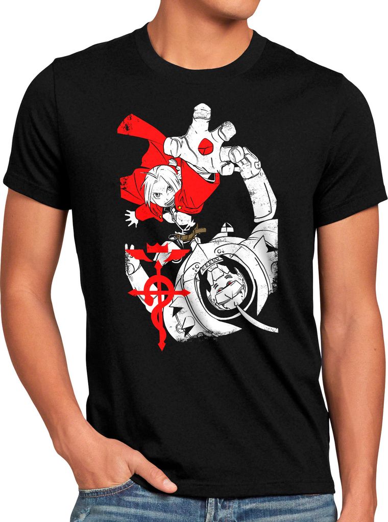 style3 Alchemist Brothers Herren T-Shirt fullmetal japan anime cosplay roy brotherhood