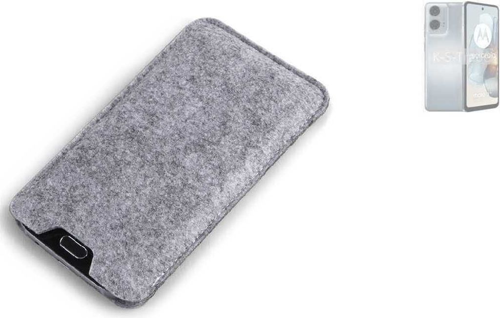 K-S-Trade Filz Handyhülle kompatibel mit Motorola Moto G24 Power Schutzhülle Filztasche Filz Tasche Case Sleeve Handy Hülle Filzhülle grau