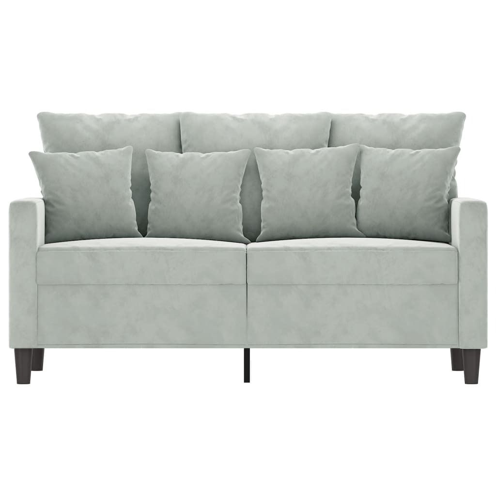 ZMH 2-Sitzer-Sofa Hellgrau 120 cm Samt