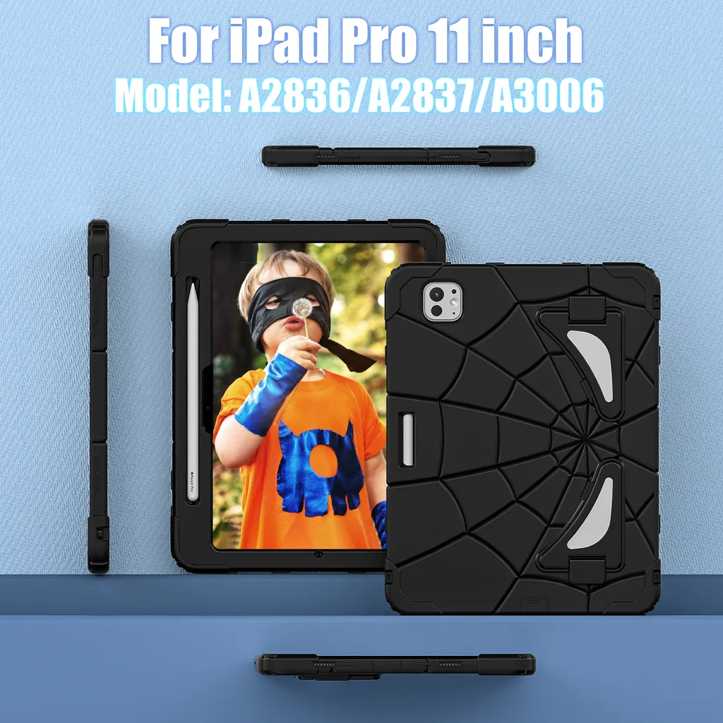 Étui de Protection Enfant iPad Pro 11 M4 2024 Antichoc avec Pied de Support - 3