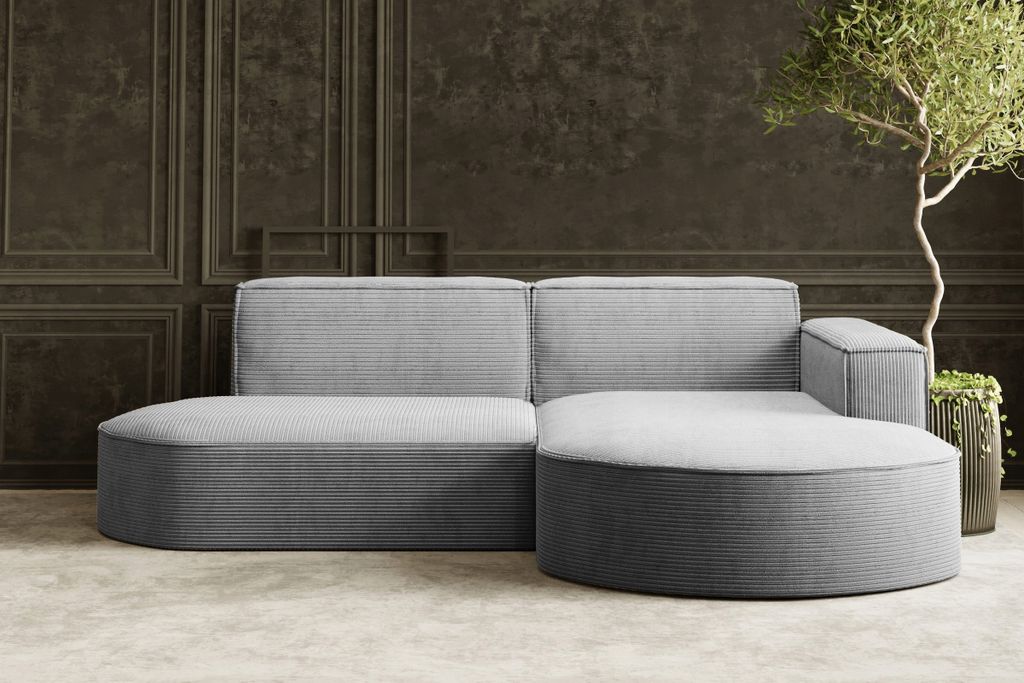 Sofa w kształcie L MODENA narożnik tkanina Poso szary prawy Zdjęcie produktu 2