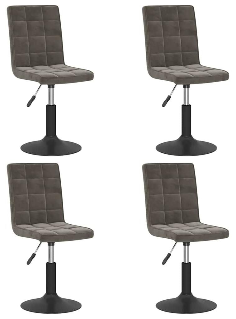 vidaXL Esszimmerstühle 4 Stk. Drehbar Dunkelgrau Samt