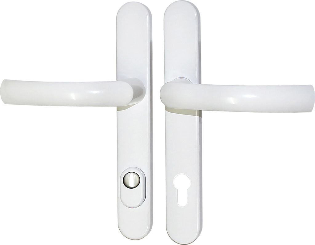Schmalrahmen Türbeschlag SRG 2164 Weiss PZ 92mm Dr/Dr mit ZA Türklinke Türgriffe