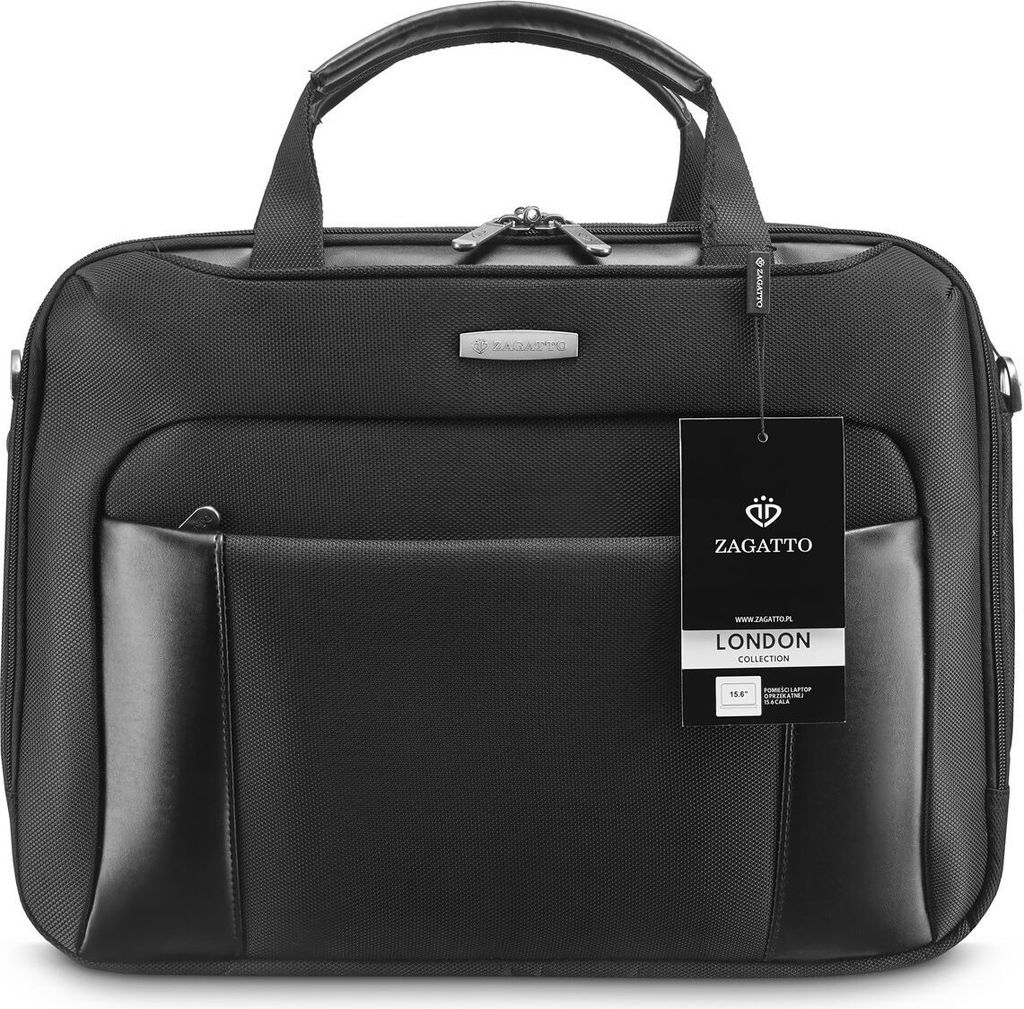 Zagatto Qualität ZG109 15,6 Zoll Notebooktasche Aktentasche Laptop-Tasche Schultasche laptoptasche Schwarz Schutztasche sleeve