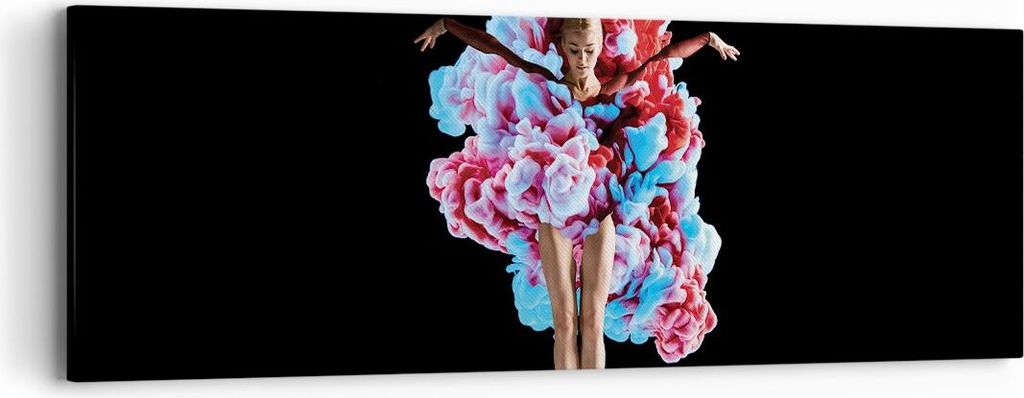 Bild auf Leinwand - Leinwandbild - Einteilig - Mädchen bunt Rauch - 90x30cm - Wand Bild - Wanddeko - Wandbilder - Leinwanddruck - Bilder - Wanddek...