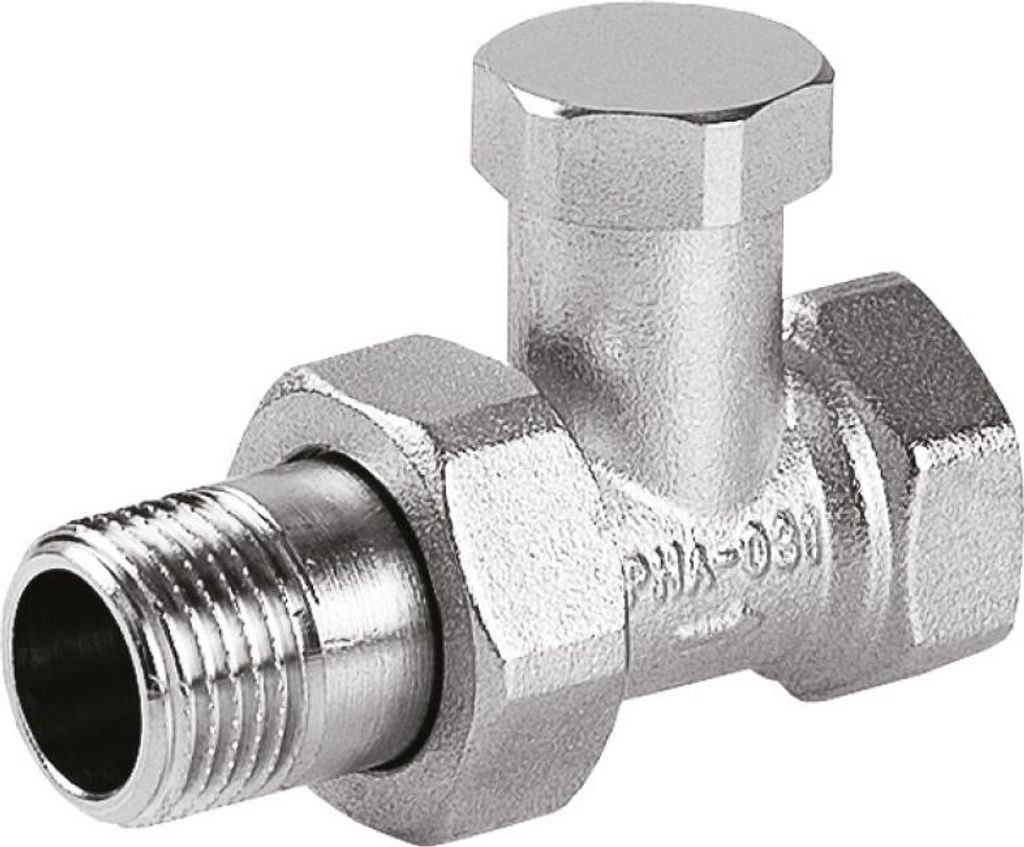 Perfexim | Heizkörperventil - 1/2" Rücklauf DN15 - Messing vernickelt - Hochwertige Dichtungen - Langlebig