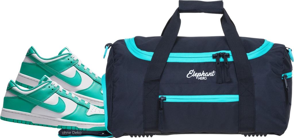 Große Sporttasche Mit Schuhfach – Tropisches Palmen-Design In Türkis/Grün, Für Damen & Herren, 52L Fassungsvermögen