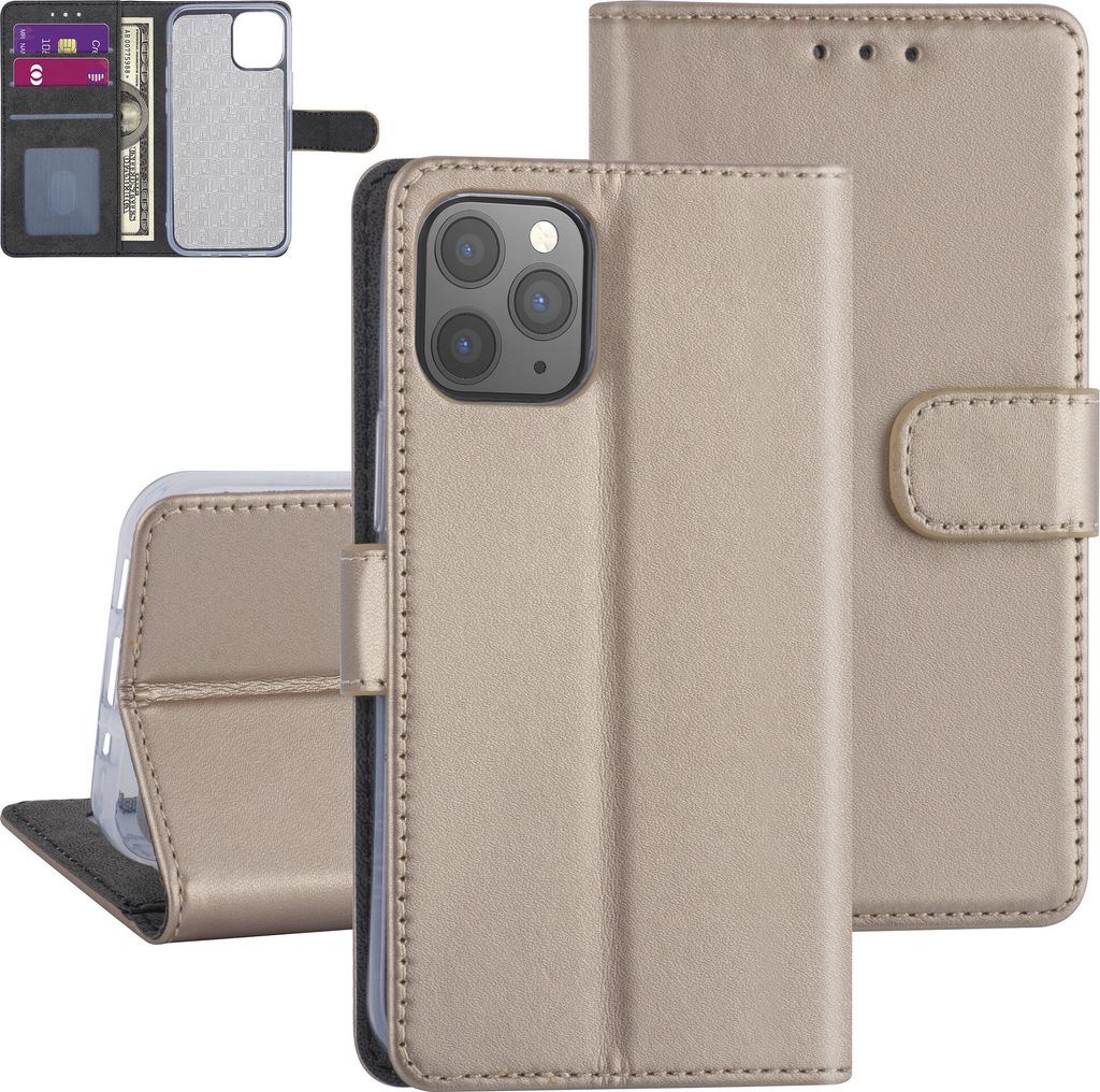 Apple iPhone 12-12 Pro Gold Book type case - TPU