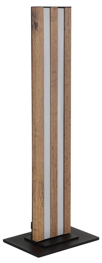 LED Tischleuchte HAYDEN, Schwarz, Metall, MDF, Holzoptik, Produktbild 