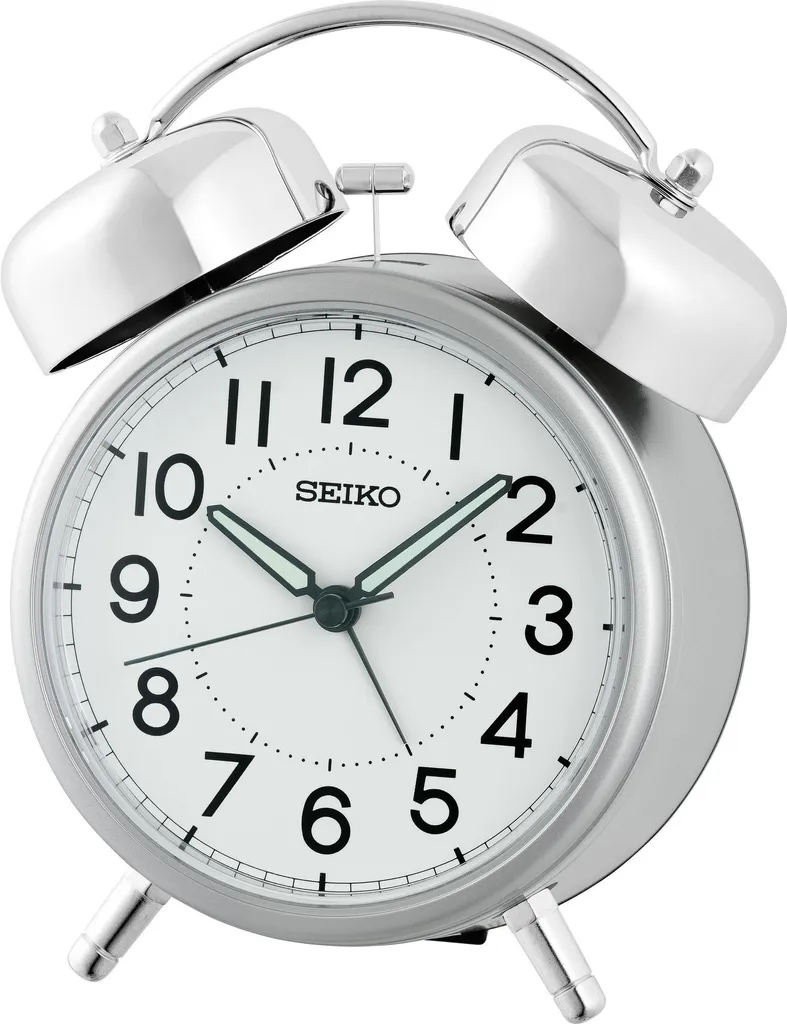 Réveil de Chevet Silencieux Seiko QHK063S Argenté pour Gros Dormeurs