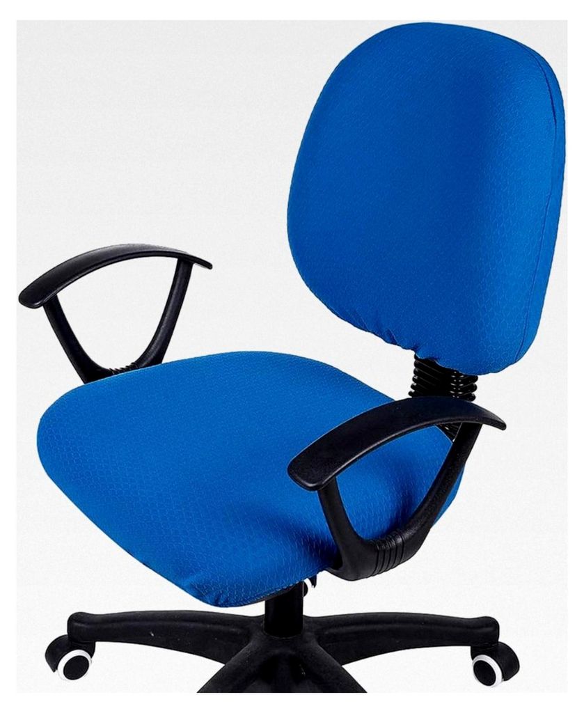 Bürostuhlbezüge aus Stretch-Jacquard, universeller Schonbezug für Schreibtischstühle, Sitz- und Rückenlehnenbezug, Ozeanblau