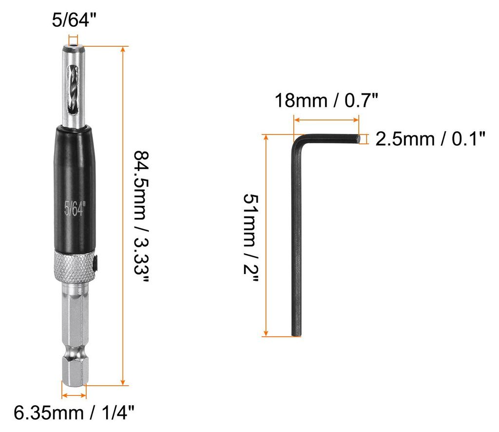 2 Stš¹ck Selbstzentrierende Bohrer Set 5/64", 1/4" Sechskantschaft Bohrer fš¹r Holzarbeiten, Schranktš¹r Scharnier Lochstanze mit Sechskantsc...
