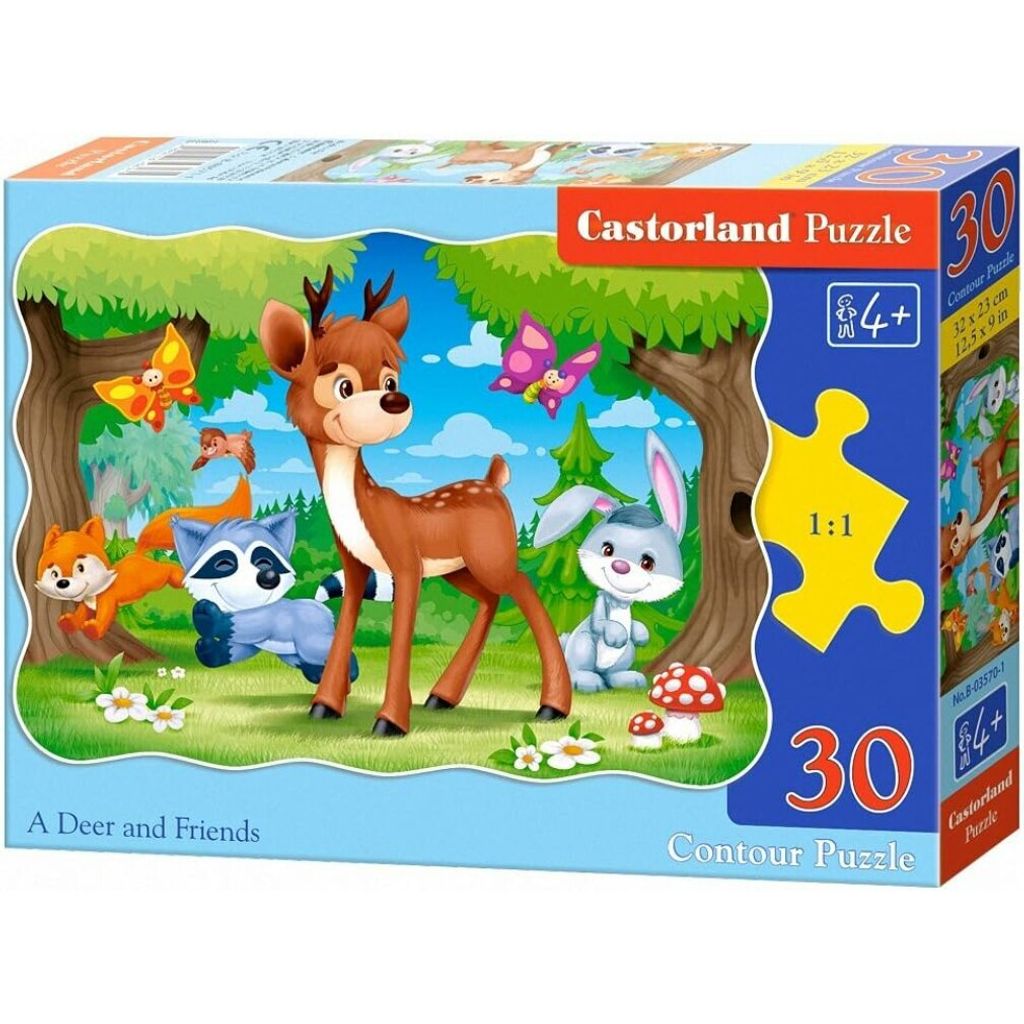 CASTORLAND Puzzle 30 dílků Jelen a přátelé - Lesní zvířata Immagine del prodotto 