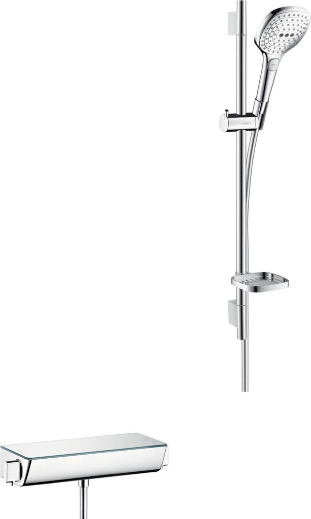 Hansgrohe Brausenkombi Raindance Select E 120 / Therm.DAP Ecostat Sel.U 650mm Weiß / Chrom