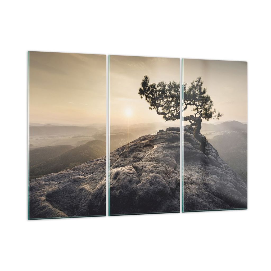 Bilder auf glas - 3 Teile - Alt Kiefer Berge - 105x70cm - Glasbilder - Wandbilder - Bilder - zum Aufhängen bereit - Wanddekoration aus Glas - Glas...