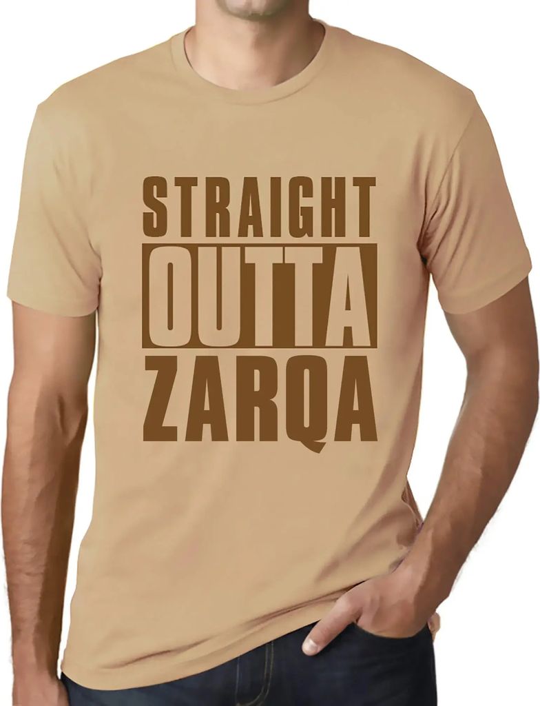 Herren Grafik T-Shirt Direkt aus Zarqa – Straight Outta Zarqa – Öko-Verantwortlich Vintage Jahrgang Kurzarm Lustige Druck Geburtstag Geschenk ...